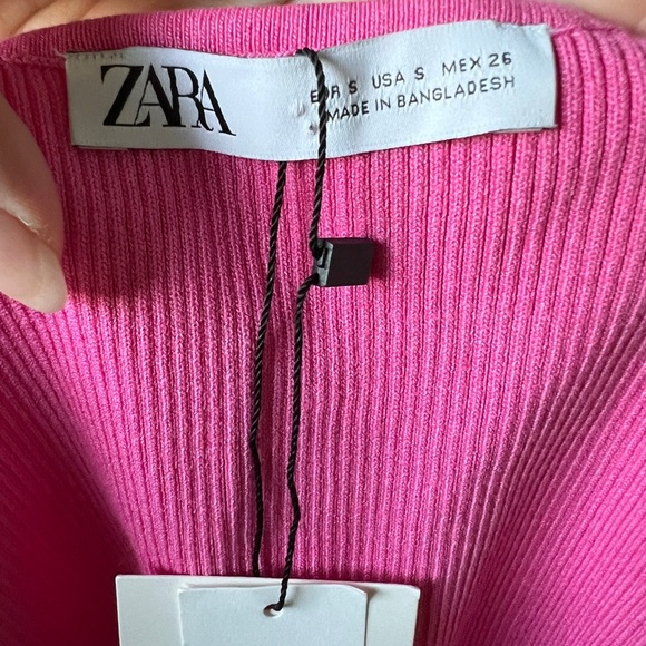 Zara Womens Pink Crop Tie String Top Pink Small NWT - Picture 12 of 12